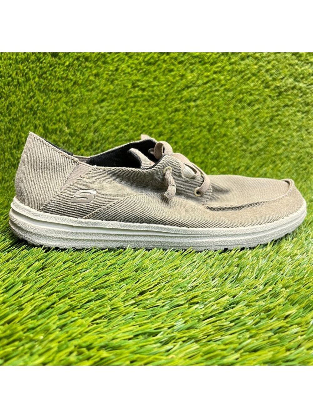 Skechers Melson Volgo Mens Size 8E Brown Casual Classic Canvas Slip On Shoes